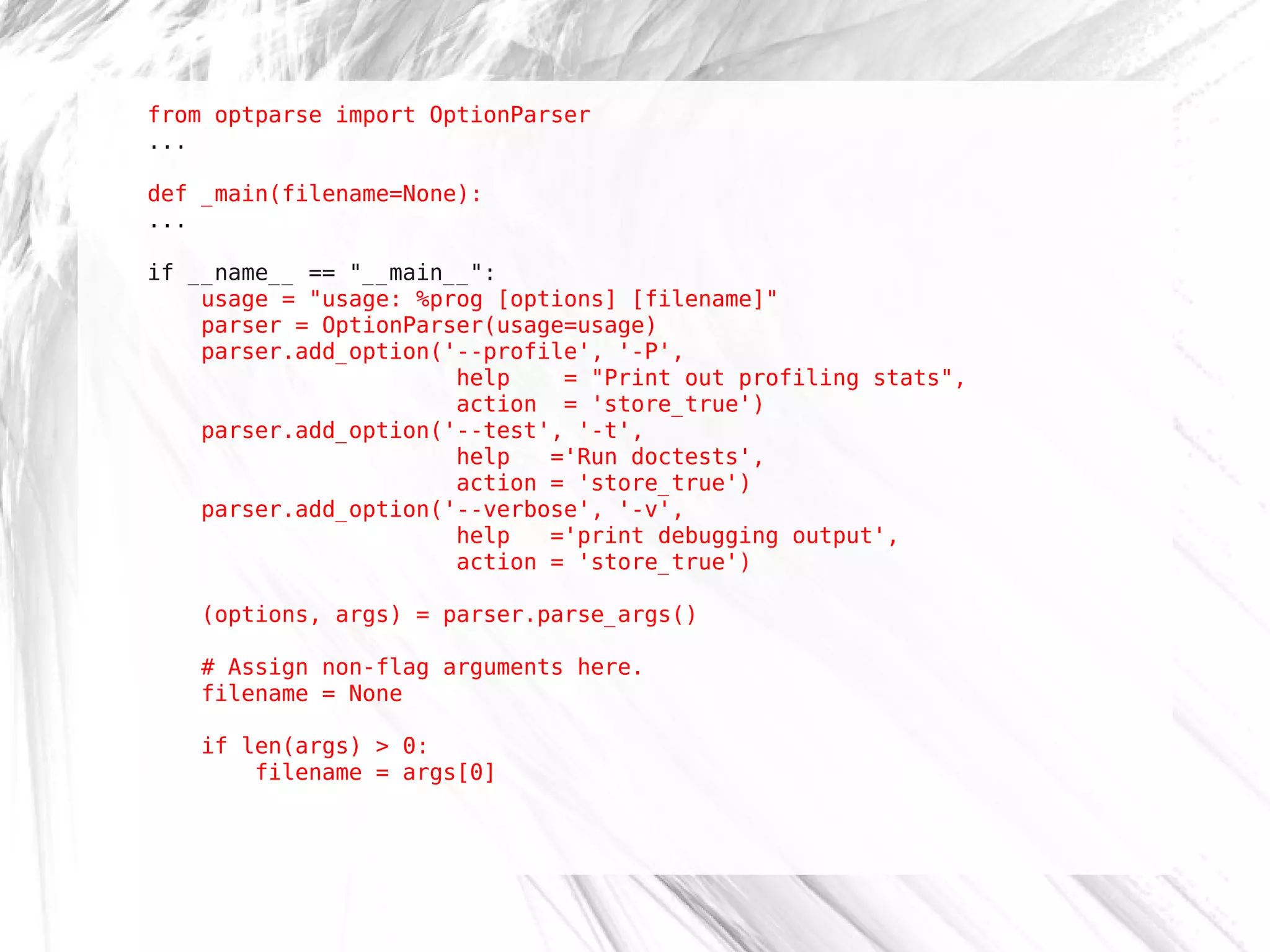 The bones of a nice Python script | PPT