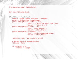The bones of a nice Python script | ODP | Operating Systems | Computer ...