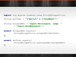 import static  org.apache.commons.lang.StringUtils.*; 