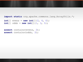 import static  org.apache.commons.lang.StringUtils.*; assert   "abc"  ==  defaultString ( "abc" ); assert   ""  ==  defaultString ( "" ); assert   ""  ==  defaultString ( null ); 