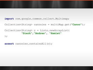 import  org.apache.commons.lang.builder.HashCodeBuilder; public   class  Person { String  name ; Date  timestamp  =  new  Date(); @Override public   int  hashCode() { return   new  HashCodeBuilder() .append( name ) .append( timestamp ) .toHashCode(); } } 