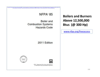 Boilers and Burners
Above 12,500,000
Btus (@ 300 Hp)
www.nfpa.org/freeaccess
Radiant Realities 108
 