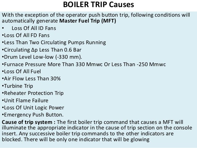 master fuel trip in boiler