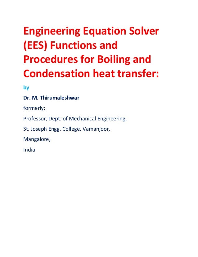 Engineering equation solver ees software free download