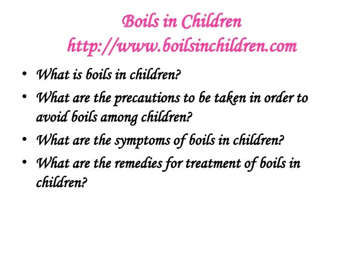 Boils in children