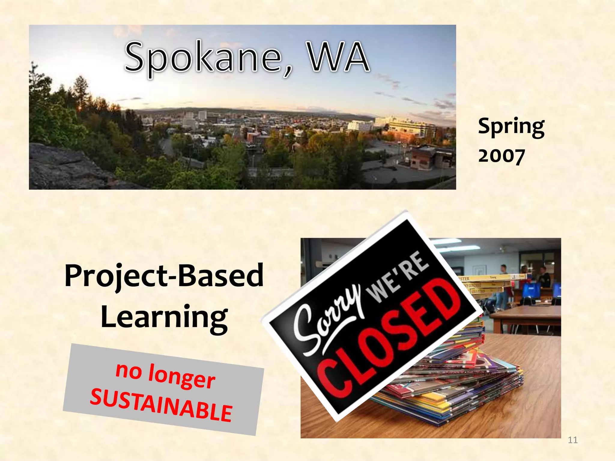 Spokane, WASpring200711Project-BasedLearningno longerSUSTAINABLE