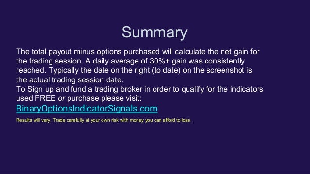 Binary options trading signals results