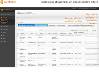 Obtenez plus de
détails sur un titre
Catalogue d’OpenEdition Books: au titre à titre
Voir le titre
en ligne sur
OpenEdition
Books
 