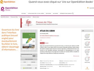Quand vous avez cliqué sur ‘Lire sur OpenEdition Books’
Ouverture du livre
dans l’interface
publique (nouvel
onglet) pour
éventuellement
feuilleter le livre,
obtenir davantage
d’informations…
 