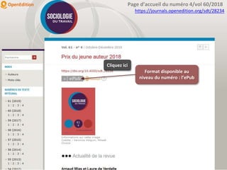 Page d’accueil du numéro 4/vol 60/2018
Format disponible au
niveau du numéro : l’ePub
https://journals.openedition.org/sdt/28234
Cliquez ici
 