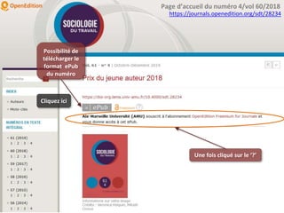 Possibilité de
télécharger le
format ePub
du numéro
Une fois cliqué sur le ‘?’
Page d’accueil du numéro 4/vol 60/2018
https://journals.openedition.org/sdt/28234
Cliquez ici
 