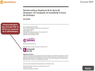 Personnalisation
des formats PDF et
ePub aux couleurs
de la bibliothèque
Retour
Format PDF
 