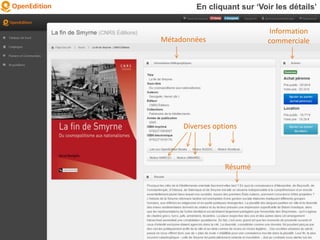 En cliquant sur ‘Voir les détails’
Information
commercialeMétadonnées
Résumé
Diverses options
 