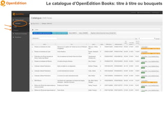 Le catalogue d’OpenEdition Books: titre à titre ou bouquets
 