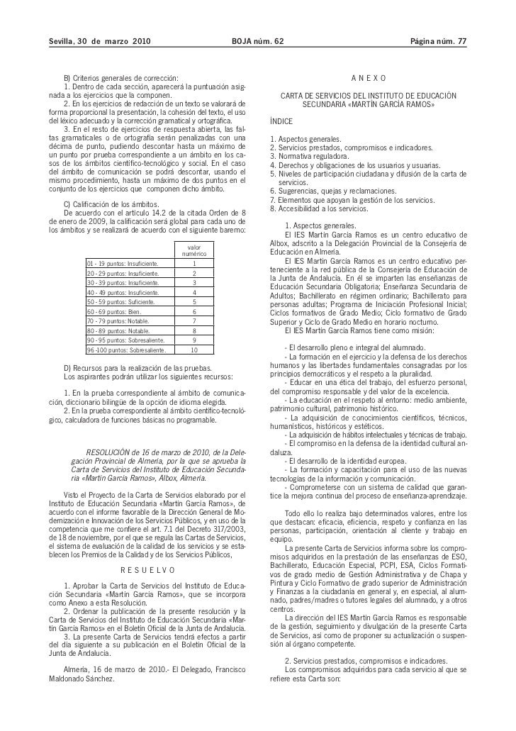 Carta De Servicios Iesmgr