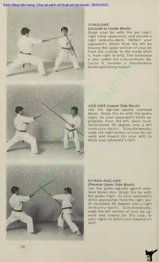 Deflecting Strikes Block Bo - Karate Weapon of Self-defense Fumio Demura - Black Belt ...
