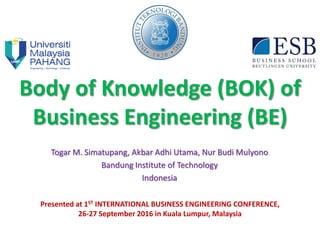 Body of Knowledge of Business Engineering | PPT