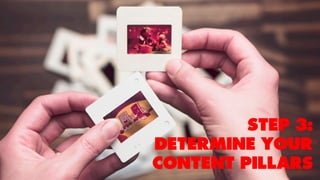 STEP 3:
DETERMINE YOUR
CONTENT PILLARS
 