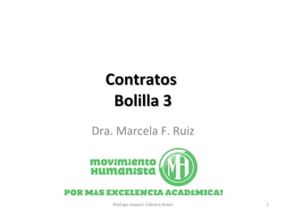 Contratos  Bolilla 3 Dra. Marcela F. Ruiz Rodrigo Joaquín Cabrera Aráoz 