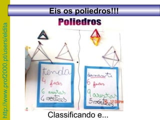 Classificando e... Eis os poliedros!!! 