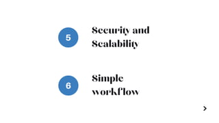 5
Security and
Scalability
6
Simple
workflow
 