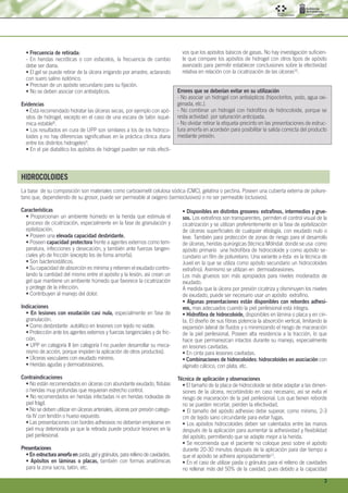 3
• Frecuencia de retirada:
- En heridas necróticas o con esfacelos, la frecuencia de cambio
debe ser diaria.
• El gel se ...