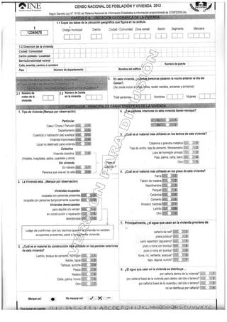 Boleta Censal - Censo de Población y Vivienda 2012