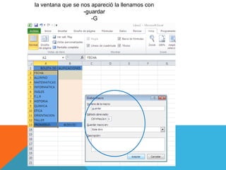 la ventana que se nos apareció la llenamos con
-guardar
-G
 
