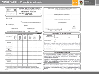 ACREDITACIÓN: 1º grado de primaria
 