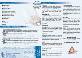 ■Prelúdio Instrumental                                                                                                               NOTÍCIAS DA UPH                                                      IP RENASCER DE QUEIMADAS
■Convite à Adoração                                                                                                                  O presidente da UPH, o irmão Josenildo Lima, convida os             A Igreja Presbiteriana renascer, em Queimadas, estará
                                                                                                                                     homens da igreja para mais uma reunião deste departamento.          trazendo para a BLITZ, em Queimadas, no dia 12 de maio
■Leitura Bíblica- Salmo 13                                                                                                           Será na próxima quinta feira, dia 12/04, às 20 h, na casa do
■ Crianças no Altar                                                                                                                                                                                      do corrente ano, um show com Felipão (Ex-Forró Moral)
                                                                                                                                     irmão Jubervan Caldas, com endereço: Rua José Branco Ribeiro,
                                                                                                                                                                                                         e Banda. O Evento tem como objetivo arrecadar recursos
■ Leitura Bíblica Alternada- (Todos de pé).                                                                                          Nº 840 (Residencial Jardins), por trás do Colégio Premem-
                                                                                                                                     Catolé.                                                             para a aquisição de um terreno para construção de nossa
■Cânticos Congregacionais. (Grupo Louvor)
                                                                                                                                                                                                         Igreja. Ingressos ao preço de R$. 15,00 – Pista e R$
■ Consagração dos Dízimos e Ofertas                                                                                                  GRUPO FAMILIAR I e II                                               25,00 – Camarote.
■Cântico Preparatório para Mensagem                                                                                                  A reunião do Grupo Familiar I e II será na próxima sexta-feira,
■ Oração pela Mensagem                                                                                                               dia 13/04, às 20 h. A do Grupo I será na casa dos irmãos            CAFÉ EM FAMÍLIA
■ Mensagem Bíblica                                                                                                                   Marcelino e Vania, na Rua Arnaldo de Albuquerque,N. 629, Alto
                                                                                                                                                                                                         A presidente da SAF, Geyse Lacerda, agradece aos irmãos
■ Santa Ceia                                                                                                                         Branco. A reunião do Grupo II será na casa do Diácono
                                                                                                                                     Josenildo e Debora, na Rua Paraná N. 140, Monte Castelo. Se         que se fizeram presentes no “Café da Manhã da
■ Avisos                                                                                                                                                                                                 Ressurreição”. Foi realizado hoje pela manhã, com um
                                                                                                                                     você deseja começar um GF em sua casa, procure o irmão
■ Benção Apostólica                                                                                                                  Ricardo Aragão.                                                     culto, seguido de um delicioso café matinal, e teve uma
■ Comunhão                                                                                                                                                                                               frequência significante. Foi uma manhã de comunhão.
                                                                                                                                     CHEGOU EDUARDO
                                                                 –(Mateus 28. 1-10)                                                                                                                      SÍMBOLOS DE FÉ
                                                                                                                                     Quem chegou para fazer a festa foi o nosso irmãozinho
                                                                                                                                     Eduardo Mozart, filho do casal Diácono Breno e Juliana.             Pergunta nº 53 do Breve Catecismo – Qual é o terceiro
     A RESSURREIÇÃO DE JESUS. SEU APARECIMENTO ÀS MULHERES                                                                                                                                               mandamento? Resposta: O terceiro mandamento é: “Não
   DIRIGENTE- No findar do sábado, ao entrar o primeiro dia da semana, Maria Madalena e a outra Maria foram ver o sepulcro.          Eduardo nasceu no dia 30 de março, na Clínica Santa Clara.
   IGREJA - E eis que houve um grande terremoto; porque um anjo do Senhor desceu do céu, chegou-se, removeu a pedra e                A IPZS parabeniza o amado casal.                                    tomarás o nome do Senhor teu Deus em vão, porque o
assentou-se sobre ela.                                                                                                                                                                                   Senhor não terá por inocentes aqueles que tomarem em
   DIRIGENTE- O seu aspecto era como um relâmpago, e a sua veste, alva como a neve.                                                  ATENÇÃO MAMÃE                                                       vão o nome do Senhor seu Deus”.
   IGREJA - E os guardas tremeram espavoridos e ficaram como se estivessem mortos.
                                                                                                                                     Este recado é para você mamãe, que tem bebê de 0 a 2 anos! O Dep.
   DIRIGENTE- Mas o anjo, dirigindo-se às mulheres, disse: Não temais; porque sei que buscais Jesus, que foi crucificado.
   IGREJA - Ele não está aqui; ressuscitou como tinha dito. Vinde ver onde ele jazia.                                                Infantil da IPZS tem um espaço reservado (berçário exclusivo para
                                                                                                                                                                                                                     ANIVERSARIANTE DA SEMANA
   DIRIGENTE- Ide, pois, depressa e dizei aos seus discípulos que ele ressuscitou dos mortos e vai adiante de vós para a Galiléia;   bebês), com: berço, brinquedos, quadrado de bebês etc. Parabéns
                                                                                                                                                                                                          “Todos os dias te bendirei, e louvarei o teu nome para
ali o vereis. É como vos digo!                                                                                                       pelo trabalho que as irmãs do Dep. Infantil vêm realizando!
   IGREJA - E, retirando-se elas apressadamente do sepulcro, tomadas de medo e grande alegria, correram a anunciá-lo aos
                                                                                                                                                                                                                        todo o sempre”. Sl. 145:2
discípulos.
                                                                                                                                     ORAÇÕES                                                            11/04 Sheila Duarte Queiroz Fonseca 9999-6717
   DIRIGENTE- E eis que Jesus veio ao encontro delas e disse: Salve! E elas, aproximando-se, abraçaram-lhe os pés e o adoraram.
   TODOS – Então, Jesus lhes disse: Não temais! Ide avisar a meus irmãos que se dirijam à Galiléia e lá me verão .
                                                                                                                                     Não nos esqueçamos de orar pelos irmãos: Lafite, que passou por
                                                                                                                                     mais uma cirurgia na última quarta-feira, e se recupera em casa; .
                                                                                                                                     por Dona Lourdes, mãe de Cristiane, que se encontra em casa;
                                                                                                                                     Dona Socorro, mãe de Karen, que foi cirurgiada na última terça-
                                                                                                                                     feira, e já se encontra em casa

                                                                                                                                     VERDADE E VIDA
                                                                                                                                     O Programa Verdade e Vida é exibido todos os sábados das 8h15
                                                                                                                                     às 8h45 na Rede TV, é o programa oficial da Igreja Presbiteriana
                                                                                                                                     do Brasil.
                                                                                                                                      Assista e divulgue! (site: http://www.verdadeevida.org.br/)
 