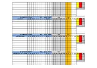 CSI-CLASSIFICATÓRIA REP QUAD. FINAL COL SUC
ITARANA 1 2 3 4 5 6 1 2 1 2 3 F I V SI SV FI FV S F T T TCL TA TV TP
CSI-CLASSIFICATÓRIA REP QUAD. FINAL COL SUC
SANTA TERESA 1 2 3 4 5 6 1 2 1 2 3 F I V SI SV FI FV S F T T TCL TA TV TP
CSI-CLASSIFICATÓRIA REP QUAD. FINAL COL SUC
SÃO ROQUE DO CANAÃ 1 2 3 4 5 6 1 2 1 2 3 F I V SI SV FI FV S F T T TCL TA TV TP
 