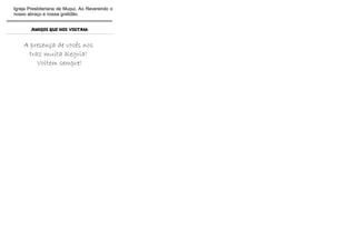 Igreja Presbiteriana de Muqui. Ao Reverendo o
nosso abraço e nossa gratidão.
xxxxxxxxxxxxxxxxxxxxxxxxxxxxxxxxxxxxxxxxxxxxxxxxxxxxxxxxxxxxxxxxxxxxxxxx

AMIGOS QUE NOS VISITAM:

A presença de vocês nos
traz muita alegria!
Voltem sempre!

 