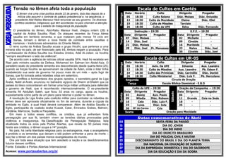 Tensão no Iêmen afeta toda a população
O Iêmen vive uma crise política desde 22 de janeiro, dois dias depois de a
milícia xiita assumir o controle do palácio presidencial e, na sequência, o
presidente Abd Rabbo Mansour Hadi renunciar ao seu governo. Os diversos
conflitos sectários (religiosos) que têm acontecido no país chamam a atenção
para o estado de insegurança da população
O presidente do Iêmen, Abd-Rabu Mansur Hadi, chegou ontem (26) à
capital da Arábia Saudita, Riad. Os ataques recentes da Força Aérea
saudita em território iemenita, e que mataram pelo menos 18 civis em
Sanaa, tornam o Iêmen a nova frente de combate entre sauditas e
iranianos – tradicionais adversários do Oriente Médio.
O reino sunita da Arábia Saudita acusa o grupo Houthi, que pertence a uma
minoria xiita no país, de ser financiado pelo Irã. Ambos negam a acusação. Para
o embaixador da Arábia Saudita nos Estados Unidos, Adel Al-Jubeir, os houthis
"sempre escolheram o lado da violência".
De acordo com a agência de notícias oficial saudita SPA, Hadi foi recebido em
Riad pelo ministro saudita da Defesa, Mohamed bin Salman bin Abdel-Aziz. O
paradeiro exato do presidente iemenita era desconhecido desde quarta-feira (25),
quando as forças houthis se aproximaram da cidade de Áden, onde o líder tinha
estabelecido sua sede de governo há pouco mais de um mês – após fugir de
Sanaa, que foi tomada pelos rebeldes xiitas em setembro.
Após conflitos e bombardeios dos grupos opostos, o secretário-geral da Liga
Árabe, Nabil al-Arabi, anunciou no balneário egípcio de Sharm el-Sheikh que os
países do bloco concordaram em formar uma força militar unificada para defender
o governo de Hadi, que é reconhecido internacionalmente. O ex-presidente
iemenita Ali Abdullah Saleh, que ficou 33 anos no cargo, apoia os houthis,
supostamente como parte de um plano para retomar o poder no Iêmen.
A resolução da Liga Árabe pela coalizão militar para combater os rebeldes do
Iêmen deve ser aprovada oficialmente no fim de semana, durante a cúpula da
entidade no Egito, à qual Hadi deverá comparecer. Além de Arábia Saudita e
Egito, participarão da coalizão árabe Kuwait, Catar, Emirados Árabes, Bahrein,
Jordânia, Marrocos, Sudão e Paquistão.
Em meio a todos esses conflitos, os cristãos, que já enfrentam forte
perseguição por sua fé, também vivem as tensões diárias provocadas pela
violência e insegurança. Na Classificação da Perseguição Religiosa, lista
atualizada todos os anos pela Portas Abertas, que revela os 50 países mais
hostis aos cristãos, o Iêmen ocupa a 14ª posição.
No país, há certa liberdade religiosa para os estrangeiros, mas o evangelismo
é proibido e os iemenitas que deixam o islã podem enfrentar a pena de morte –
isso faz o Iêmen um dos países menos evangelizados do mundo.
Ore por toda essa situação que tem assolado a nação e os desdobramentos
futuros desses conflitos.
Fonte: Estadão e Portas Abertas Internacional
Acesse: www.portasabertas.org.br
Escala de Cultos em Caetés
Domingo
Data Horário Culto Dirigente Pregador
05 18:30 Culto Solene Diác. Moises Diác. Enivaldo
12 18:30 Culto da Mocidade Elaine Diác. Eliel
19 18:30 Culto de Missões Tarcisio -
26 18:30 Culto da UFE Edna Diác. Fernando
Terça
Instrução – 19:30
Quinta
U.F.E. – 19:30
Data Dirigente Pregador Data Dirigente Pregador
07 Diác. Moises - 02 Michelle -
14 Diác. Joel - 09 Cineide -
21 Diác. Moises - 16 Marileide -
28 Diác. Joel Pr. Manasses 23 Nalva Diác. Joel
30 Cineide Diác. Joel
Escala de Cultos em UR-05
Domingo
Data Horário Culto Dirigente Pregador
05 18:30 Aviv. Da UFE Edvania Aux. Leandro
12 18:30 Culto de Missões Aux. Leandro Pb. Edson F.
19 18:30 Culto das Primícias Diác. Carmélio Diác. Daniel
26 18:30 Culto Ministerial Diác. Luiz F. Pb. Herculano
Segunda Circulo de Oração
Terça Escola Bíblica Dominical - E.B.D
Quinta
Culto da UFE – 19:30
Sábado
Oração da Campanha – 19:30
Data Dirigente Pregador Data Dirigente Pregador
02 Avany Aux. Paulo 04 - -
09 Wladia Diác. Robson 11 Grande Ceia na Sede
16 Ceia Diác. Luiz F. 18 - -
23 Luiza Diác. Jota 25 - -
30 Mª do Carmo Cris
Sexta Oração para Mocidade
Datas comemorativas de Abril
03 SEXTA-FEIRA DA PAIXÃO
13 DIA DO JOVEM
19 DIA DO INDIO
19 DIA DO EXERCITO BRASILEIRO
21 DIA DO POLICIAL CIVIL E MILITAR
22 DESCOBRIMENTO DO BRASIL E DIA DO PLANETA TERRA
23 DIA NACIONAL DA EDUCAÇÃO DE SURDOS
27 DIA DA EMPREGADA DOMESTICA E DIA DO SACERDOTE
28 DIA DA EDUCAÇÃO E DIA DA SOGRA
 