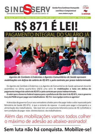 Boletim agente comunitario na luta