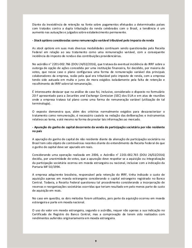 Stock options imposto de renda