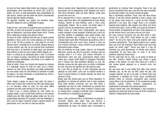 do povo de Deus sejam feitas diante das crianças, e sejam
aproveitadas como instrumento de ensino (Êx 12.24-27).
Então, de início, já está descartada essa possibilidade de
não levá-la, mesmo que ela ainda não tenha compreensão
total de algumas dessas verdades.
Há algumas medidas que podem ser tomadas antes,
durante e depois do culto ou atividade na igreja.
Antes
Antes de sair, você pode se programar para conversar com
seu filho, ou fazer isso enquanto se vestem. Mesmo que ele
seja um bebezinho, você pode repetir frases como: “Vamos
levar o bebê para a igreja, para adorar a Deus.”
Se ele já for maior, explique para ele que na igreja a gente
agradece a Deus, junto com outras pessoas, por tudo que
ele é e faz. Se ele já souber ler, você pode ler um texto
falando sobre a importância da comunhão. Nessas fases já
dá para explicar que não vai ser possível ficar levantando
toda hora para ir ao banheiro ou beber água, que devemos
fazer silêncio na hora em que o pastor estiver falando, etc.
Assim, a criança já vai preparada para o culto. É provável
que, ao chegar na igreja, você tenha de repetir novamente
algumas dessas orientações. Criar filhos é um trabalho de
paciência e dedicação.
(Nota do editor: Outra boa maneira de preparar as crianças
é a realização regular do culto em casa. Com o tempo,
mesmos os mais novos percebem que estão participando
de uma versão maior do culto familiar ao entrarem no salão
da igreja e, se foram ensinados a comportarem-se, farão o
mesmo no culto público)
Durante
Tente chegar à igreja um pouco mais cedo. Às vezes é
difícil, mas o ideal é que você leve seu filho para beber água
e ir no banheiro, antes do culto. Ao criar esse hábito
saudável, seu filho pode reproduzí-lo por toda vida.
O ideal é que a criança participe do culto adulto em
qualquer idade, e que no culto tenha cânticos e uma palavra
voltada para ela. Mas, algumas igrejas optam por ter uma
programação separada. Em qualquer uma das realidades, o
fato é que em algum momento surgirá o grande desafio de
permanecer com o seu filho no meio dos adultos.
Deixe-o sempre perto. Dependendo da idade, ele vai pedir
para sentar com os coleguinhas. Evite. Sentado com você é
mais fácil controlá-lo: pedir pra fazer silêncio, cuidar para
que ele não corra, etc.
Se for pequenininho e chorar, enquanto o segura em seus
braços, seja firme. Não o tire imediatamente do local. Muitas
crianças, mesmo as mais fofinhas, usam o choro como
manipulação. Sabem: “Se eu chorar, me tirarão daqui”. E
quando você sai, faz exatamente o que ele queria.
Muitas vezes, as mães ficam embaraçadas, pois alguns
irmãos começam a olhar esquisito. Entenda que o choro do
seu filho também é pedagógico para esses irmãos, eles
precisam aprender que a igreja é um corpo e que as
crianças fazem parte dele. Precisamos de paciência, amor e
compreensão para viver como corpo. Quando o choro de
uma criança incomoda o nosso conforto é que precisamos
demonstrar essas virtudes.
Não há problema em levar papéis, lápis ou um brinquedo
silencioso, quando seu filho for pequeno. Conheço caso de
crianças entre 4 e 5 anos, que mesmo brincando ou
desenhando perto dos pais, perguntavam depois sobre
coisas que o pastor havia falado na pregação. Pensamos
que a criança não está prestando atenção, ou que não
entende, porque ela não capta como um adulto a totalidade
do culto, mas isso não significa que não absorva nada.
Se o seu filho já souber ler, é muito importante que ele
participe do culto inteiro, junto com os adultos! Auxilie-o a
achar os textos bíblicos e a prestar atenção nas letras dos
cânticos e hinos.
Muitos pais dão ofertas para que os filhos depositem no
gazofilácio no momento do ofertório. Isso é muito saudável.
Você pode também conversar com seu filho sobre o
significado dos atos do culto. Geralmente as crianças têm
muitas dúvidas sobre a ceia, sobre o batismo. Explicar cada
um desses itens, o ajudará a entender mais a necessidade
de reverência e a importância da adoração.
Depois
Após o culto, ensine seu filho a cumprimentar as pessoas, a
conversar. Muitos pais saem logo que termina a
programação. Os momentos após o culto solene são de
estreitamento de laços. Os adultos ficam conversando e
geralmente as crianças ficam brincando. Esse é um dos
poucos momentos livres que o seu filho tem para consolidar
as amizades cristãs, com outras crianças da igreja.
Aqui é necessário equilíbrio. Fique, mas não fique tempo
demais. O seu filho precisa aprender a amar a igreja, mas
se ele passa muito tempo lá, a ponto de ficar irritadiço,
querendo ir pra casa, não é legal. Esse é um conselho
especial para pastores. Não deixem seus filhos com fome
durante horas após o culto ou EBD, por causa de reuniões e
outras tarefas, principalmente se forem muito pequenos, ou
se não tiverem como ir pra casa a não ser com você.
Em casa, procure conversar com seu filho sobre o culto:
“Como foi o culto, filho? Você lembra do que o pastor
disse?”. Se ele já for maior você pode explorar bem esse
momento perguntando: “Teve alguma palavra que o pastor
falou que você não entendeu? Qual cântico que você mais
gostou de cantar hoje?”. Penso que esse é o tipo de
momento que pode permanecer na família para sempre,
compartilhar do que Deus falou no culto, e de como
podemos responder diante disso.
Por fim, evite falar mal do culto, ou da igreja na frente do
seu filho. Ensine-o desde criança que vamos a igreja
prestar, e não assistir, um culto. Deus deve ser o centro e
não nossos gostos pessoais ou a maneira como nos
sentimos.
Sei que essa não é uma tarefa fácil. Mas você precisa
entender que, ao lhe dar um filho, Deus lhe deu uma
vocação especial, de pai ou de mãe. O mesmo Deus que
providenciou a salvação em Cristo Jesus, providenciará
também todos os recursos necessários para criarmos
nossos filhos a fim de glorificá-lo. E Ele providencia perdão
também, quando somos omissos, preguiçosos ou
impacientes na educação dos nossos pequenos.
Coloque diante dele suas dificuldades e seus pecados e
agradeça por fazermos parte do corpo de Cristo e podermos
cultuá-lo, independente da nossa idade.
 
