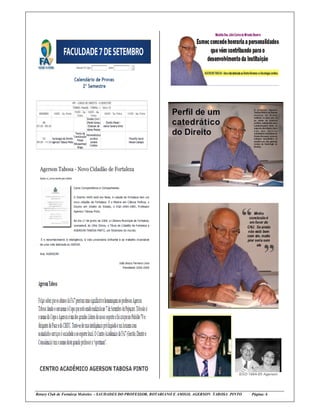 Rotary Club de Fortaleza Meireles - SAUDADES DO PROFESSOR, ROTARIANO E AMIGO, AGERSON TABOSA PINTO   Página: 6
 
