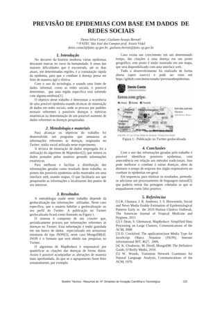 Boletim Técnico - Resumos do 14° Simpósio de Iniciação Científica e Tecnológica 123
 