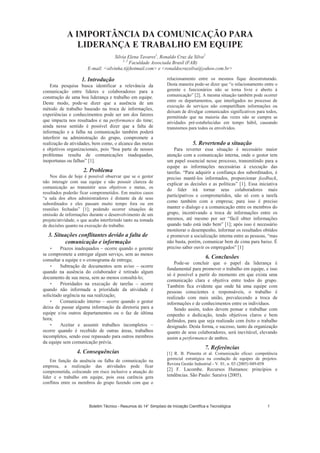 •
•
•
•
•
Boletim Técnico - Resumos do 14° Simpósio de Iniciação Científica e Tecnológica 1
 