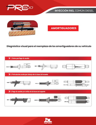 INYECCIÓN RIEL COMÚN DIESEL
Diagnóstico visual para el reemplazo de los amortiguadores de su vehículo
AMORTIGUADORES
 