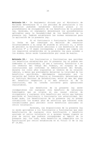 Mensaje Presidencial Nº 104-364  Incentivo al Retiro de Funcionarios Públicos ANEF