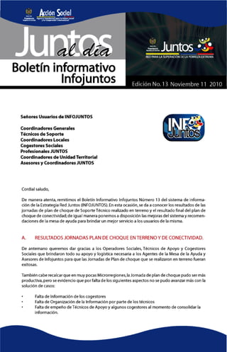 Boletin 13 infojuntos