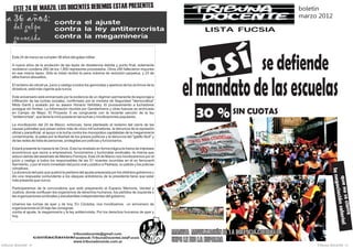 Boletín de Tribuna Docente Córdoba (Marzo de 2012)
