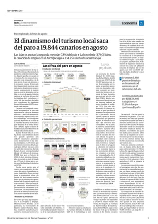 SEPTIEMBRE 2021
BOLETÍN INFORMATIVO DE NUEVA CANARIAS Nº 32 9
Economía
www.eldia.es
ELDÍA|LAOPINIÓNDETENERIFE
Viernes,3deseptiembrede2021
21
Paro registrado del mes de agosto
El dinamismo del turismo local saca
del paro a 19.844 canarios en agosto
El mayor padecimiento de las Is-
las por la crisis que ha desatado la
pandemia está directamente liga-
do al parón que ha provocado en
el turismo. Por eso mismo, la recu-
peración viaja en paralelo a la de
este sector, el que más alimenta a
la economía canaria. El mercado
local ha permitido reactivar parte
de la planta alojativa este verano y
vuelve a demostrarlo la mejoría
que se anotó el desempleo en las
Islas en el mes de agosto. Cada día
salieron de las listas del paro del
Archipiélago 640 ciudadanos, y
otros 416 que estaban afectados
por expedientes de regulación
temporal de empleo (ERTE) retor-
naron a sus puestos.
Canarias fue la segunda comu-
nidad autónoma en la que más
mejoraron las cifras en términos
relativos (-7,8%). Solo Baleares ob-
tuvo un mejor registro (-8%) y am-
bos archipiélago, las dos regiones
que más dependen de la salud de
la actividad alojativa, se situaron a
gran distancia de la media del Es-
tado (-2,42%), según los datos di-
fundidos ayer por el Ministerio de
Trabajo y Economía Social.
A pesar de todo ello, en la foto
fija de las Islas del último día del
mes pasado aparecían aún
234.257 ciudadanos apuntados
como demandantes en las ofici-
nas de empleo, 23.149 menos que
en el mismo momento del año pa-
sado pero 26.420 más que antes
del azote del coronavirus. En toda
España buscan una oportunidad
laboral 3,33 millones de personas,
87.868 más que en febrero de
2020. Es decir, mientras el desem-
pleo ha crecido en todo el Estado
un 2,71% en el último año y me-
dio, en el Archipiélago lo ha hecho
un 12,71%.
Tocaba sacar pecho ante el
cuarto mes consecutivo de des-
censo del paro y el presidente ca-
nario, Ángel Víctor Torres, no dejó
pasar la oportunidad. «Pese a la
quinta ola, hoy estamos mucho
mejor que a principios de agosto,
hemos sido la segunda región con
más contratos y, salvo que surja al-
go inesperado, mantenemos las
previsiones de crecimiento y re-
cuperación,conmuybuenaspers-
pectivas de reservas turísticas pa-
raelúltimotrimestredeesteaño».
«Mantener la prudencia»
Ese «salvo que surja algo inespera-
do» es la incógnita a despejar.
Mientras Torres describía así el
panorama, su viceconsejero de
Empleo, Gustavo Santana, llama-
ba a «mantener la prudencia, por-
que no ha terminado la crisis y los
datos laborales de los meses esti-
vales responden a la histórica es-
tacionalidad, propia del mayor pe-
so de la especialización producti-
va en el sector turístico».
Antes de ocupar su actual pues-
to, Santana lideraba el sindicato
UGT en el Archipiélago y ayer
coincidió en su análisis con este y
CCOO. El secretario de Organiza-
ción y Comunicación y Coordina-
ción Institucional de UGT-Cana-
rias, Héctor Fajardo, advirtió del
«riesgo» de perder «en septiembre
u octubre el empleo creado» este
verano. Por su parte, la secretaria
de Acción Sindical de CCOO-Ca-
narias, Esther Martín, urgió a crear
las mesas en la que se decidirá el
destino de los fondos europeos
SANTA CRUZ DE TENERIFE
Julio Gutiérrez
para la recuperación económica
con el fin de dar a los parados «la
oportunidad de tener un trabajo
decente» y de «calidad»; de lo con-
trario, el conjunto del país estará
«abocado a la precariedad».
Mientras se concretan los pro-
yectos que aspiran a convertirse
en tractores de la recuperación
con financiación pública, la mejo-
ría continuará ligada a la del nego-
cio alojativo. También ayer, el Mi-
nisterio de Seguridad Social dio a
conocer los datos de afiliación
(creación de empleo) del mes de
agosto, que cerró con 5.868 isle-
ños más dados de alta de los que
había en julio.
De ese total, 3.740 los aportó la
hostelería (ha perdido 22.182 en
18 meses), otro dato que apuntala
la importancia capital que tiene la
actividad turística de cara a recu-
perarlos37.967puestosdetrabajo
destruidos desde la declaración
del primer estado de alarma. No
obstante, en el último año ya se
han dado pasos adelante, sobre
todo tras la relajación de las res-
triccionesquesehanidoadoptan-
do en los últimos meses: hay
14.840 canarios más dados de alta
que hace un año.
Todos los sectores contribuye-
ron a la mejoría de los datos del
paro, con los servicios (-14.748) en
cabeza. En segundo lugar se situó
el colectivo de quienes buscan su
primerempleo,con2.984parados
menos que el mes anterior. Cons-
trucción (-1.154), industria (-536) y
agricultura (-422) se situaron a
continuación.
La mejoría se repartió de mane-
ra homogénea entre las dos pro-
vincias de la comunidad autóno-
ma, con ligera ventaja para la de
Las Palmas, en la que 10.560 (-8%)
ciudadanos salieron de las listas
del paro. En la de Santa Cruz de
Tenerife lo lograron 9.284 (-7,61%)
y mientras en esta permanecen
como demandantes 112.787, el
mercado laboral de la oriental pre-
senta peor salud, con 121.470 ciu-
dadanos en busca de un trabajo.
La conjugación de todos los da-
tos deparó la salida de 12.908 tra-
bajadores de los ERTE en agosto,
más de la cuarta parte (26,17%) de
los que había al iniciarse el mes.
Aún quedan en esta situación
36.405 canarios, el 13,3% del total
de los 272.190 que hay en toda Es-
paña, que logró reducir la lista en
59.296 efectivos a lo largo del oc-
tavo mes del año.
Losmás
perjudicados
La secretaria de Acción
Sindical de CCOO-Cana-
rias, Esther Martín, incidió
ayer en que el 53,7% de las
234.257 personas que es-
tán desempleadas en Ca-
narias no perciben presta-
ción por desempleo. Ade-
más, constató un incre-
mento del número de pa-
rados de larga duración,
que son casi seis de cada
diez (57,8%). Martín tam-
bién puso el acento en que
las mujeres padecen en
mayor medida el proble-
ma (57%). Por todo ello,
demandó al Gobierno re-
gional, al igual que hizo el
secretario de Organización
de UGT-Canarias, Héctor
Fajardo, «políticas activas
de empleo que permitan
acceder al mercado de tra-
bajo a los colectivos más
vulnerables». Por su parte,
el portavoz parlamentario
de Nueva Canarias (NC),
Luis Campos, hizo una lec-
tura positiva de la evolu-
ción de los datos del mer-
cado laboral en agosto y
los señaló como «síntoma
importante de la reactiva-
ción económica». Campos
puso el dedo en la llaga de
la solidez de este caminar
de la economía hacia la
luz, «la evolución del turis-
mo extranjero en la próxi-
ma temporada alta». Es el
momento señalado por los
empresarios del sector alo-
jativoparaarrancarlosmo-
tores e ir recuperando la
clientela perdida desde el
inicio de la pandemia. El
primer paso está dado y ya
da frutos, como resaltó el
parlamentario de NC: el
«notable y exitoso» avance
del proceso de inmuniza-
ción,conmásdel76%dela
población diana de Cana-
rias vacunada ya. | J.G.H.
LasIslasseanotanlasegundamejoría(-7,8%)delpaís❖ Lahostelería(3.740)lidera
lacreacióndeempleoenelArchipiélago❖ 234.257isleñosbuscantrabajo
Por sexos
Evolución interanual
CANARIAS
Hombres
100.684
Mujeres
133.573
2021
2020
269.437
282.523
277.417
274.475
257.406
254.101
254.280
262.487
268.319
279.230
283.477
280.650
234.257
Ago. Sep. Oct. Nov. Dic. Ene. Feb. Mar. Abr. May. Jun. Jul. Ago.
Las cifras del paro en agosto
Evolución territorial
Número de desempleados. Entre paréntesis variación mensual.
Las Palmas
121.470
(-8%)
SC de Tenerife
112.787
(-7,61%)
Canarias
234.257
(-7,81%)
España
3.333.915
(-2,42%)
Comunidades en las
que sube el paro
Comunidades en las
que baja el paro
LA PROVINCIA/DLP
Evolución por sectores
Comunidades Autónomas
Total de parados y variación mensual (%)
Agricultura
-422
Industria
-536
Construcción
-1.154
Servicios
-14.748
1er empleo
-2.984
Galicia
-0,44%
151.264
Asturias
-5,36%
61.669
Cantabria
-0,98%
37.507
P. Vasco
2,57%
122.260
Navarra
-1,79%
34.053
La Rioja
-3,50%
17.213
Aragón
-5,02%
66.736
Cataluña
-4,21%
391.128
Baleares
-8,02%
48.599
C. Valenciana
1,56%
429.574
Castilla y León
0,65%
149.023
Madrid
0,85%
418.915
Extremadura
-3,60%
92.061
C. La Mancha
-3,56%
162.752
Andalucía
-3,87 %
796.394
Canarias
-7,81%
234.257
Murcia
-4,79%
100.862
Ceuta
0,61%
12.150
Melilla
5,56%
7.498
Total
España
3.333.915
-2,42%
parados
Se crearon 5.868
puestos de trabajo
en la comunidad
autónoma en el
octavo mes del año
>
Continúan afectados
por ERTE 36.405
trabajadores, el
13,3% de los que
quedan en España
.
El dinamismo del turismo local saca del paro a 19.844 canarios en agosto
 