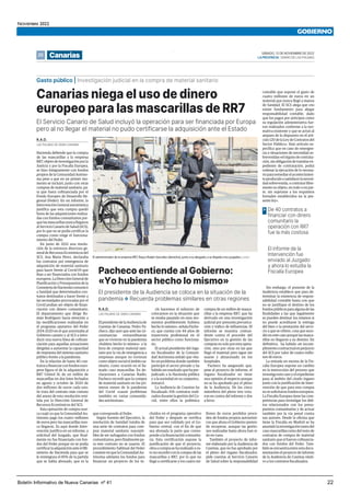 NOVIEMBRE 2022
Boletín Informativo de Nueva Canarias nº 41 22
GOBIERNO
20 SÁBADO, 12 DE NOVIEMBRE DE 2022
LAPROVINCIA | DI...