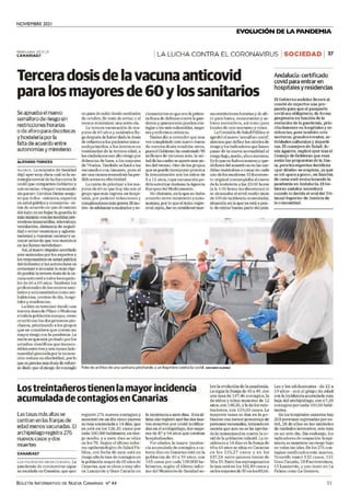 NOVIEMBRE 2021
BOLETÍN INFORMATIVO DE NUEVA CANARIAS Nº 44 33
EVOLUCIÓN DE LA PANDEMIA
s 7 https://lectura.kiosk
 