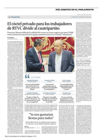 BOLETÍN INFORMATIVO DE NUEVA CANARIAS Nº 5
MÁS DEBATES EN EL PARLAMENTO
 