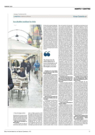 FEBRERO 2021
BOLETÍN INFORMATIVO DE NUEVA CANARIAS Nº 5 57
NORTE Y CENTRO
 