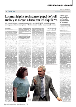 BOLETÍN INFORMATIVO DE NUEVA CANARIAS Nº 6
CORPORACIONES LOCALES
 