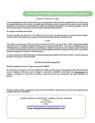 NOTICIAS E INFORMACIÓN ACTUALIZADA página 4

                                        S. 1507, H. R. 2810 y H. R. 1047

Los...